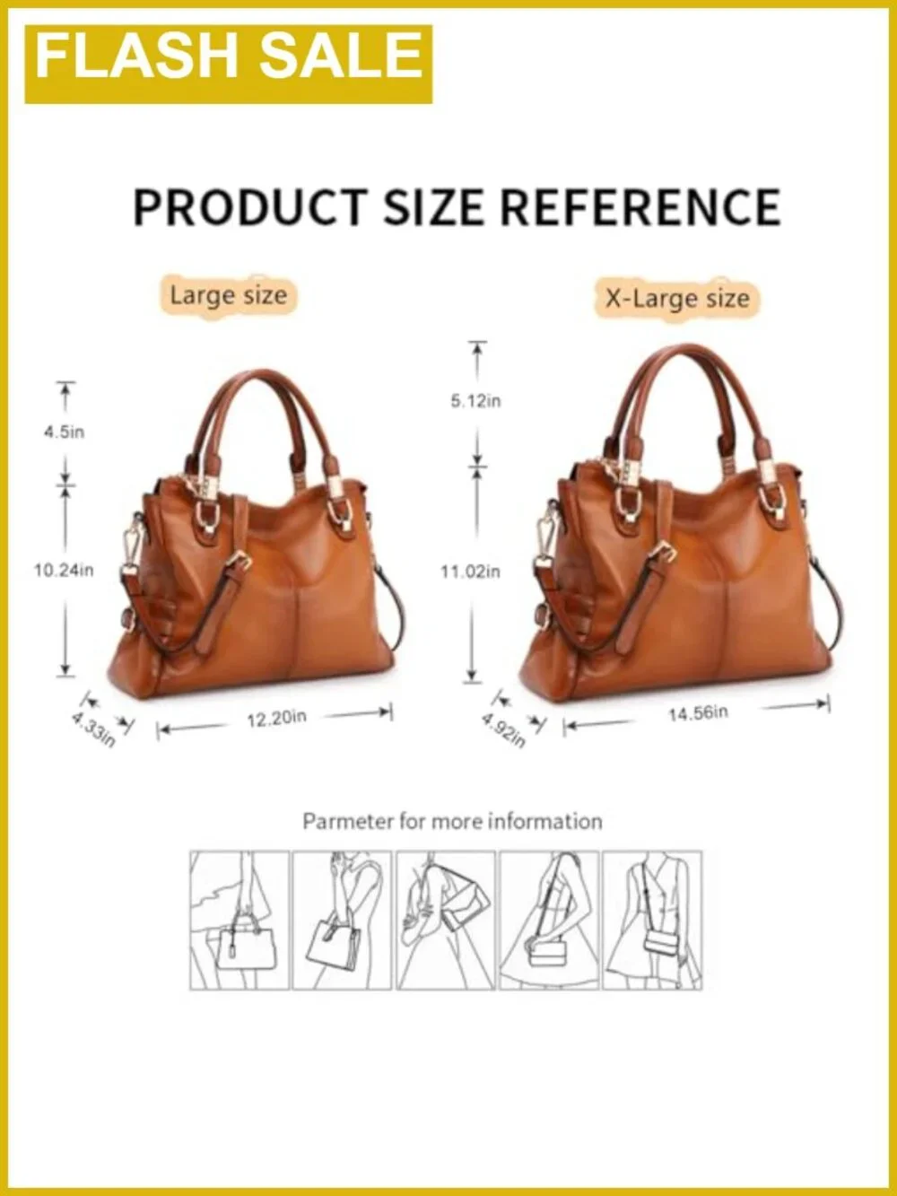 Genuine Leather Satchel Tote Crossbody Handbag with Detachable Strap